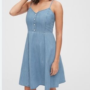 GAP Denim Cami Fit & Flare Dress, Size 6 Tall